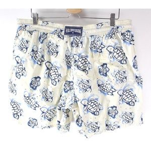 Vilebrequin Swim - Vilebrequin Ivory Blue Sea Turtle Swim Trunks Vilebrequin Swim - Vilebrequin Ivory Blue Sea Turtle Swim Trunks